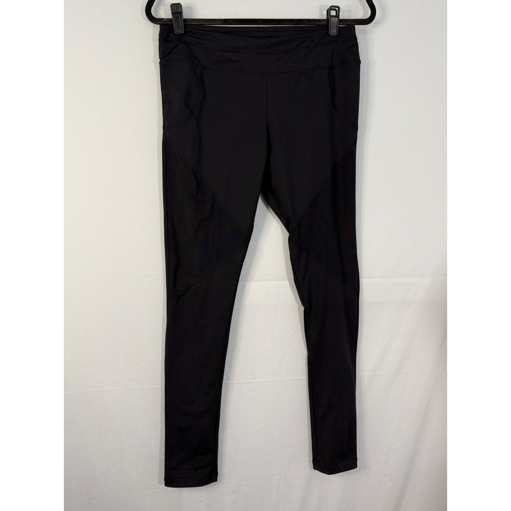 Varley Mesh Panel‎ Activewear Leggings Womens Large Black Excellent Pockets